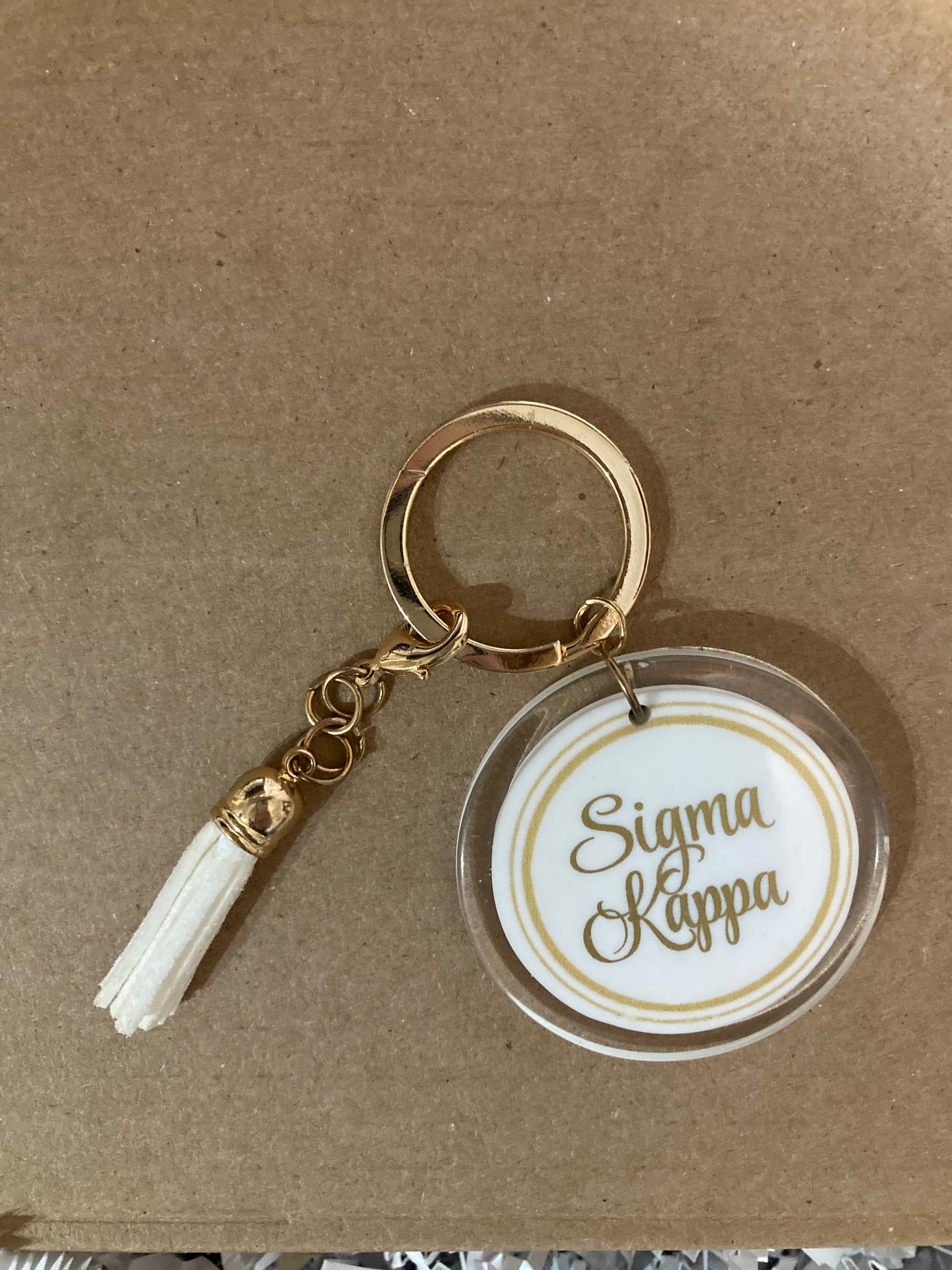 Sigma Kappa Keychain and Button Box