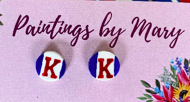K Flag Stud Earrings